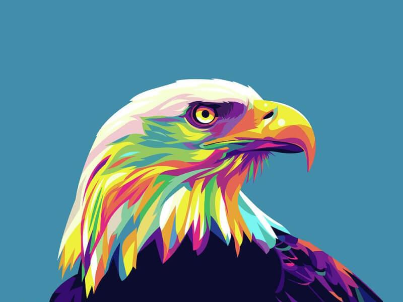 Sonhar com Águias Coloridas