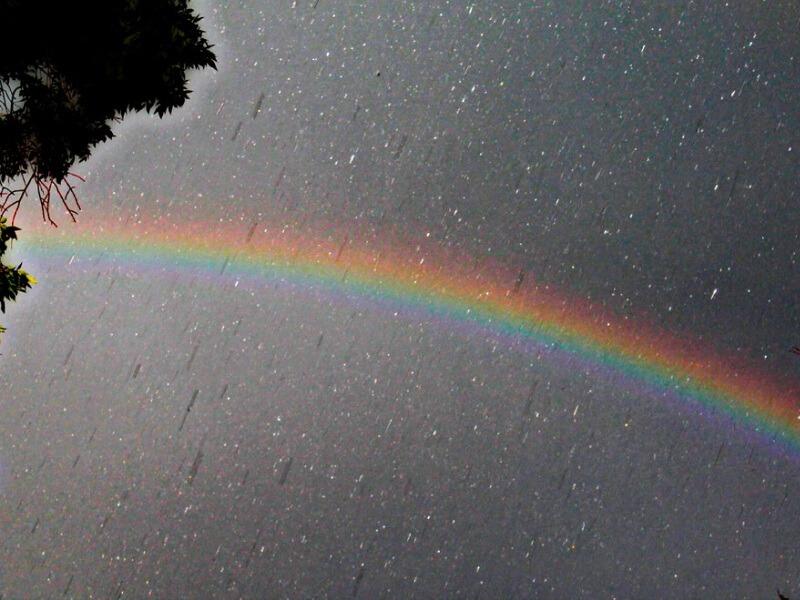 Sonhar com Arco-íris e Chuva